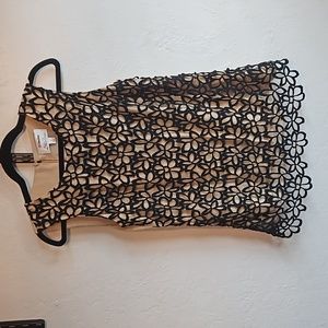 Vintage Neiman Marcus Tan/Black Sleeveless Top